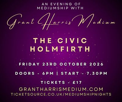 Psychic Night | The Civic, Holmfirth | 23.10.2026 - TICKETS AVAILABLE ON TICKETSOURCE ONLY! BOOK ON LINK PROVIDED!