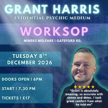 Psychic Night | Worksop Miners Welfare | 08.12.2026 - TICKETSOURCE ONLY - BOOK ON LINK PROVIDED!