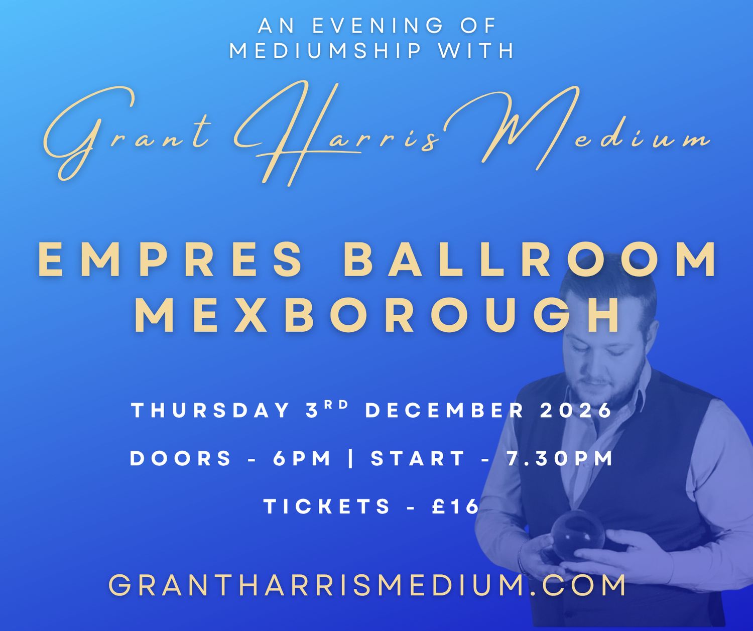 Psychic Night | Empress Ballroom, Mexborough | 03.12.2026 -TICKETSOURCE ONLY - BOOK ON LINK PROVIDED!