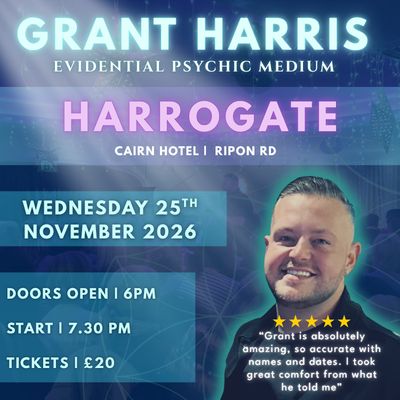 Psychic Night | The Cairn Hotel, Harrogate | 25.11.2026 - TICKETSOURCE ONLY - BOOK ON LINK PROVIDED!