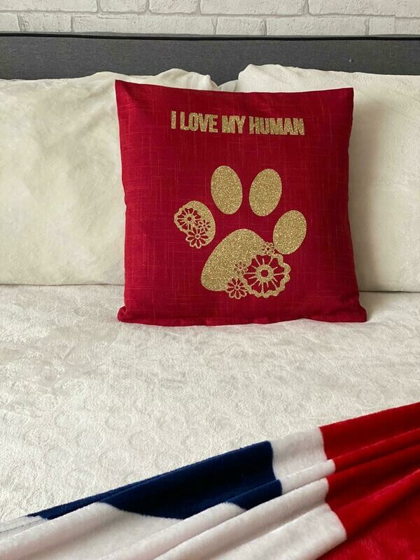 * I love my human* pillow case &amp; pillow