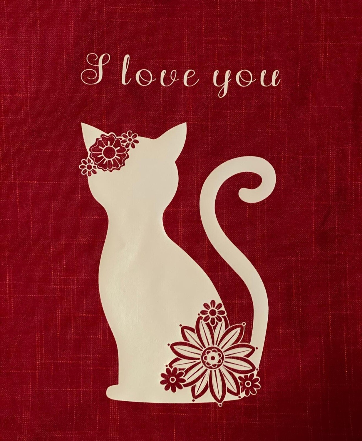 * Cat * red pillow case &amp; pillow