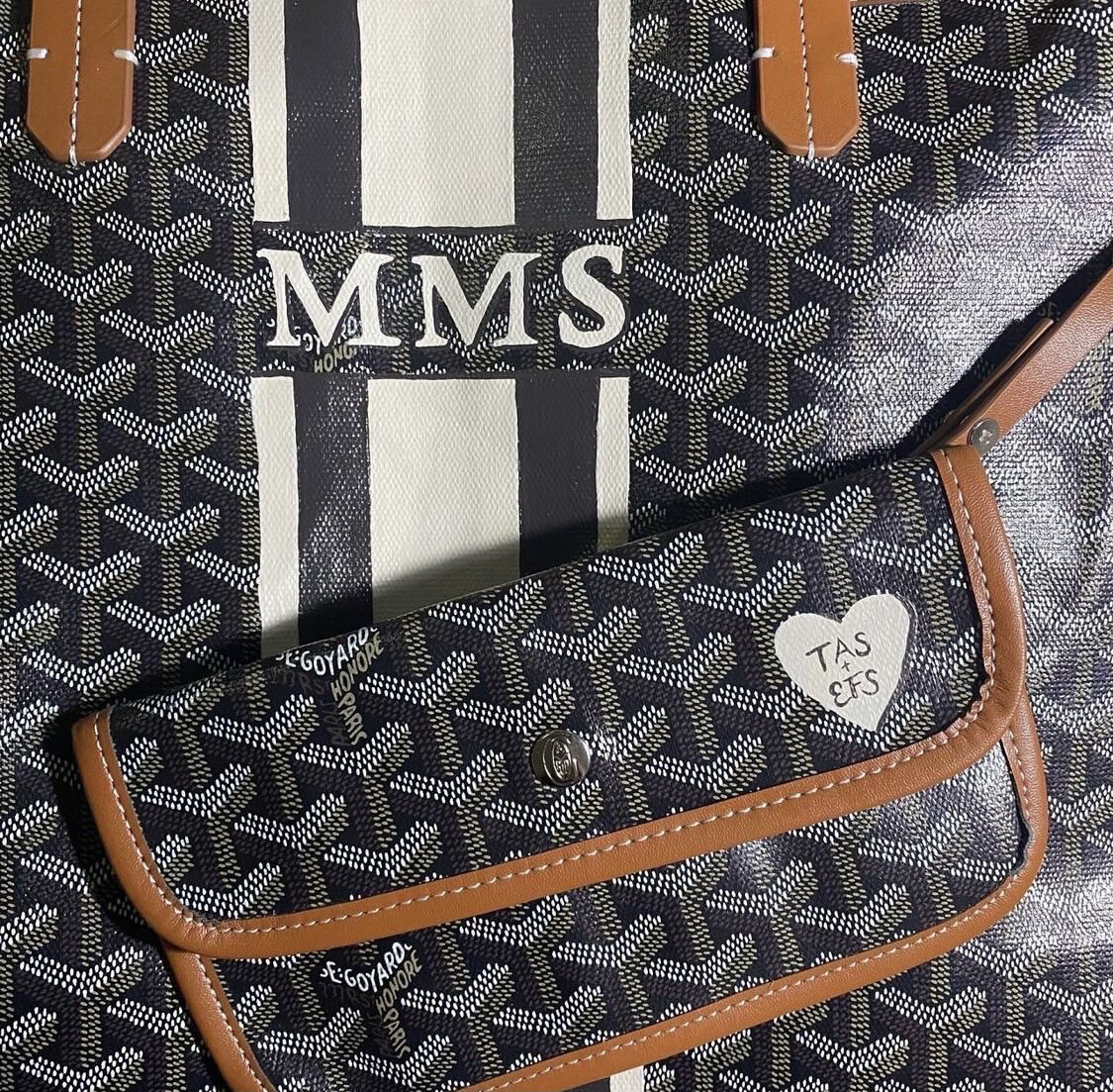 Hand Painted Monogramming Of purse Hand Painted Monogramming Of purse