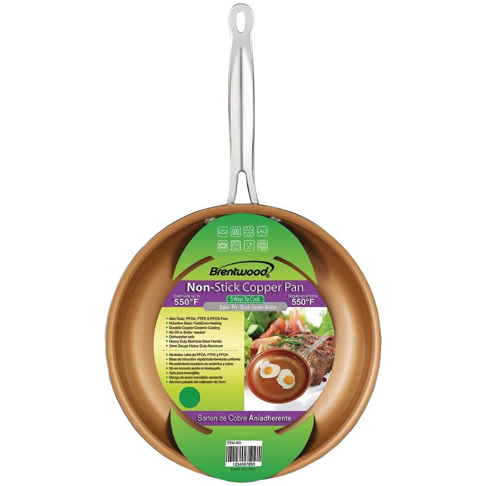 10 Inch Induction Copper Frying Pan - Brentwood