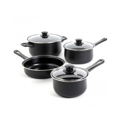 7 Piece Cookware Set in Black - Gibson Home Chef Du Jour