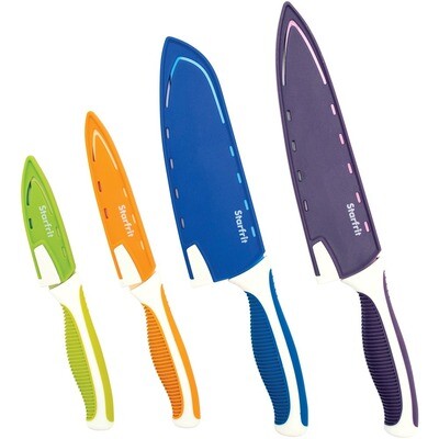 Set of 4 Knives with Integrated Sharpening Sheaths - Starfrit