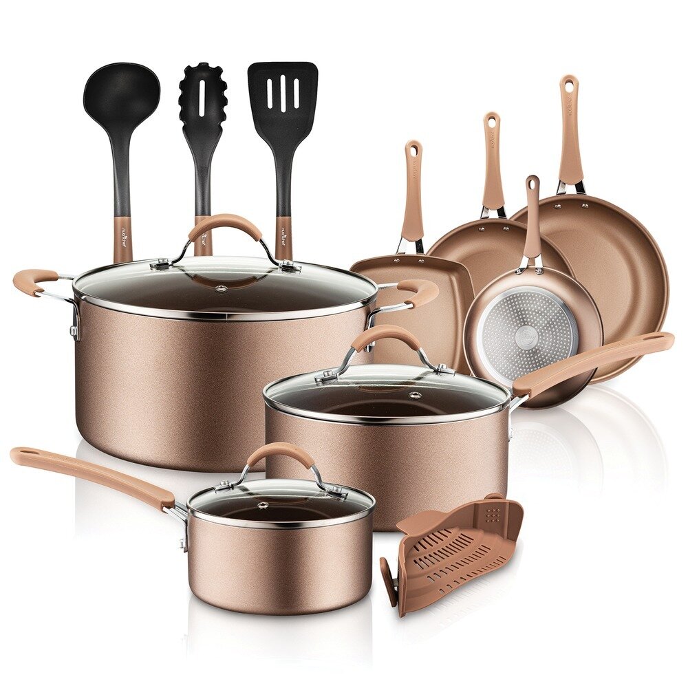 14 Piece Kitchenware Pots and Pans Set - NutriChef
