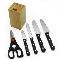 6 Piece Knife Set with Wood Block - Gibson