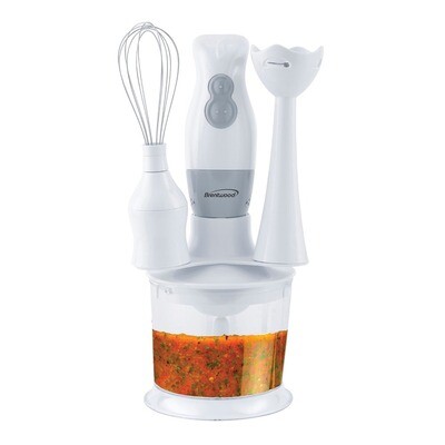 2-Speed Hand Blender and Food Processor (White) - Brentwood