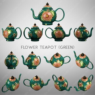 flower teapot (green)