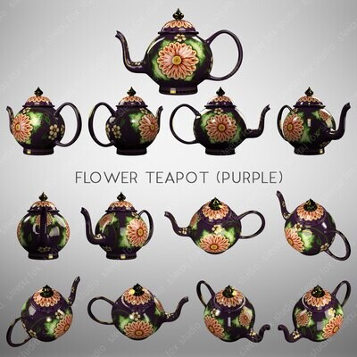 flower teapot (purple)