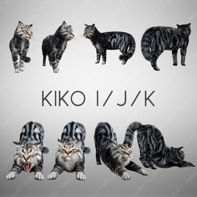 kiko the cat set I-K