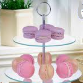 Base exhibidora Cupcake Dos Pisos Vidrio c/base metal ideal para Candy Bar (rectangular/cuadrada/redonda)