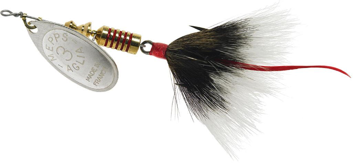 MEPPS AGLIA DRESSED TREBLE IN LINE SPINNER BAIT SILVER/GREY 1/4oz