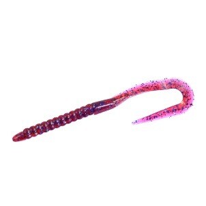 ZOOM MAG U TAIL WORM 7.5&quot; PLUM 15PK