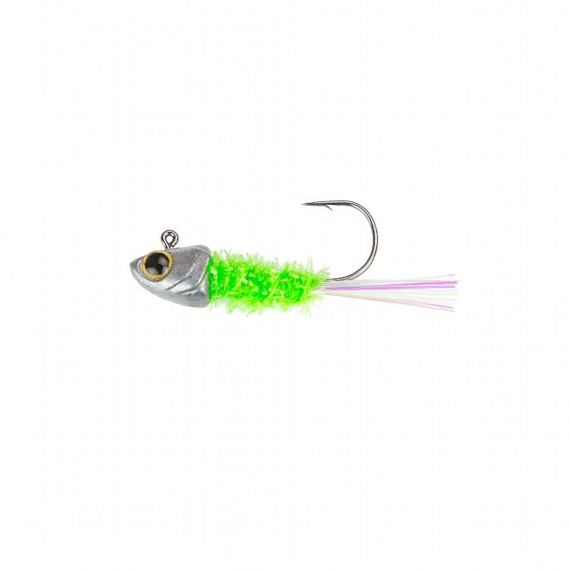 6TH SENSE SPANGLE TINSEL JIGS 1/8OZ CHARTREUSE MINNOW 3PK 6TH SENSE SPANGLE TINSEL JIGS 1/8OZ CHARTREUSE MINNOW 3PK