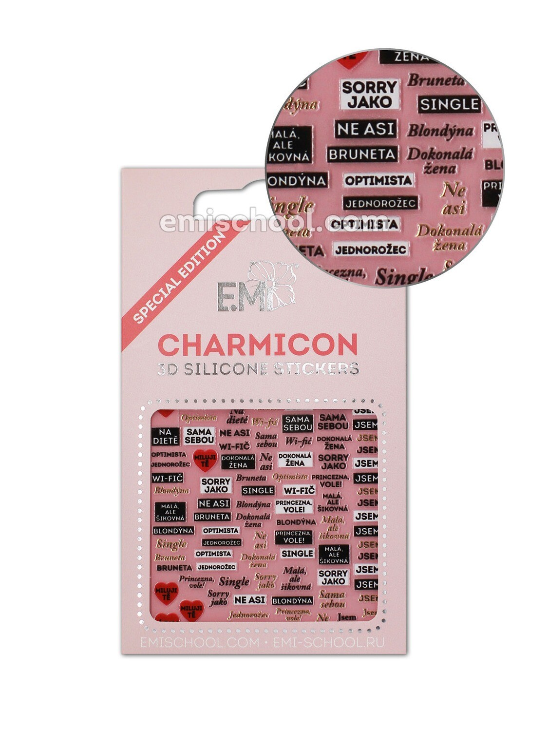 Charmicon 3D Silicone Stickers Czech 1