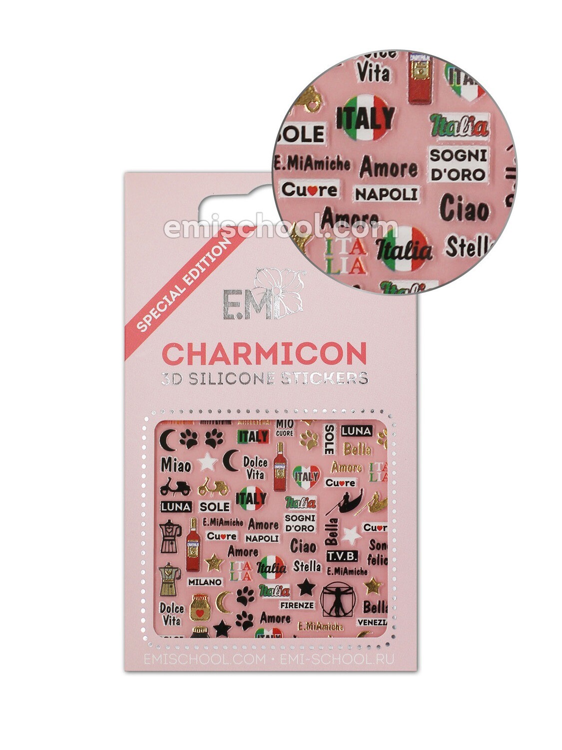 Charmicon 3D Silicone Stickers Italy 1