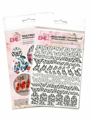 NAILCRUST Pattern Sliders Butterflies #34