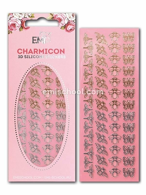 Charmicon 3D Silicone Stickers Insects Gold/Silver