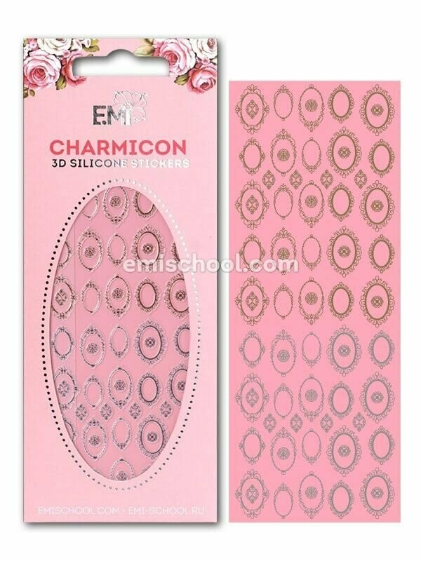 Charmicon 3D Silicone Stickers Frames Gold/Silver