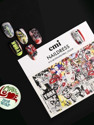 Naildress Slider Design #73 Newspaper print_color