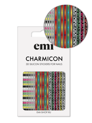 Charmicon 3D Silicone Stickers #206 Colored Lines