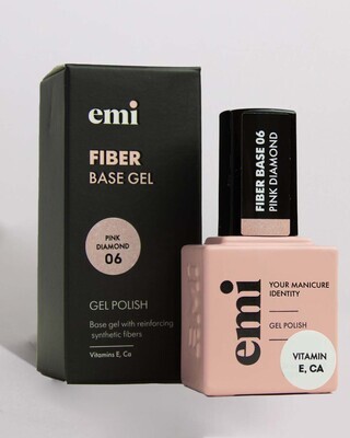 E.MiLac Fiber Basel Gel Pink Diamond #6, 15 ml