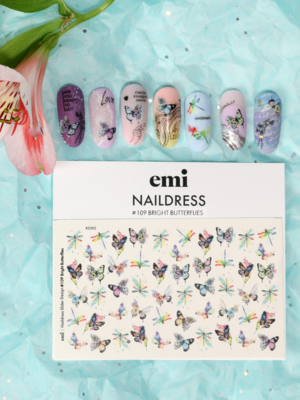 Naildress Slider Design #109 Bright Butterflies