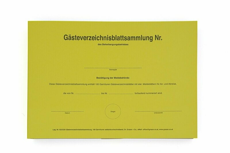 Gästeverzeichnisblatt - Sammlung, 100 Garnituren
