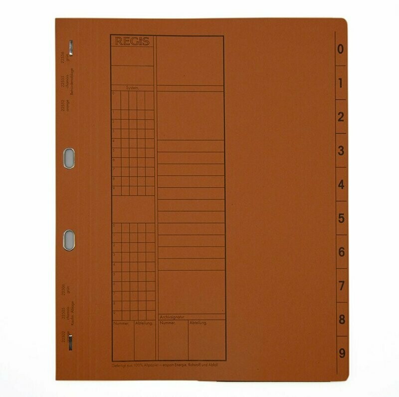 Taschenhefter orange, (links)