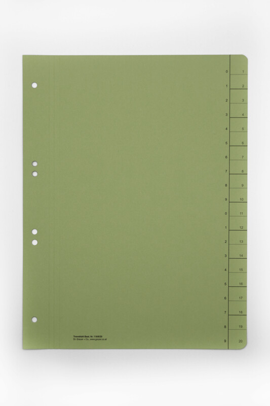 Trennblatt A4, schmal, grün