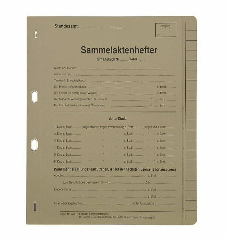 Sammelaktenhefter zum Ehebuch