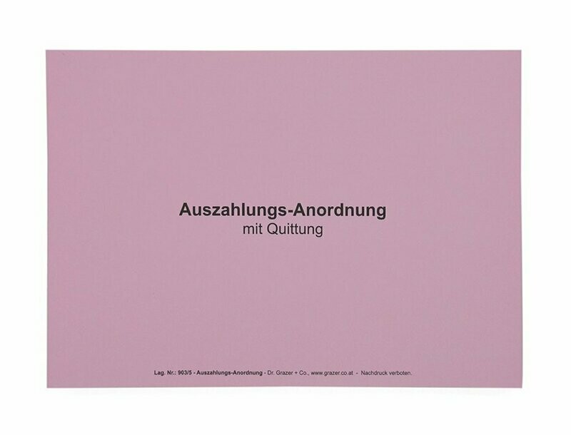 Auszahlungsanordnung mit Quittung