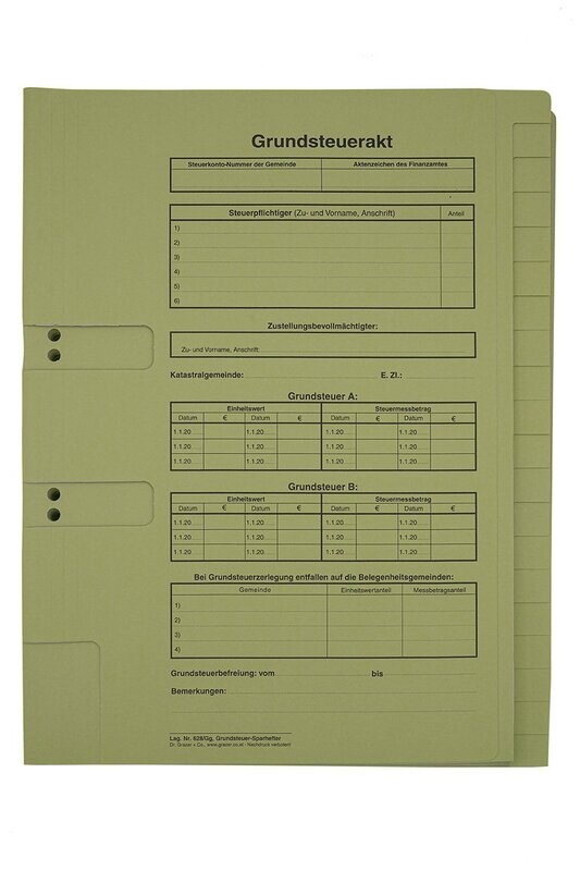 Grundsteuer Sparhefter