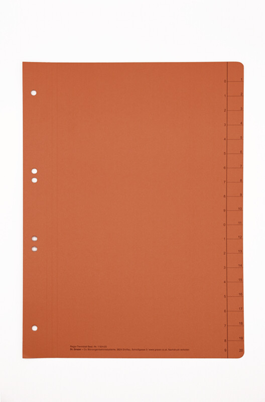 Trennblatt A4, schmal, rot
