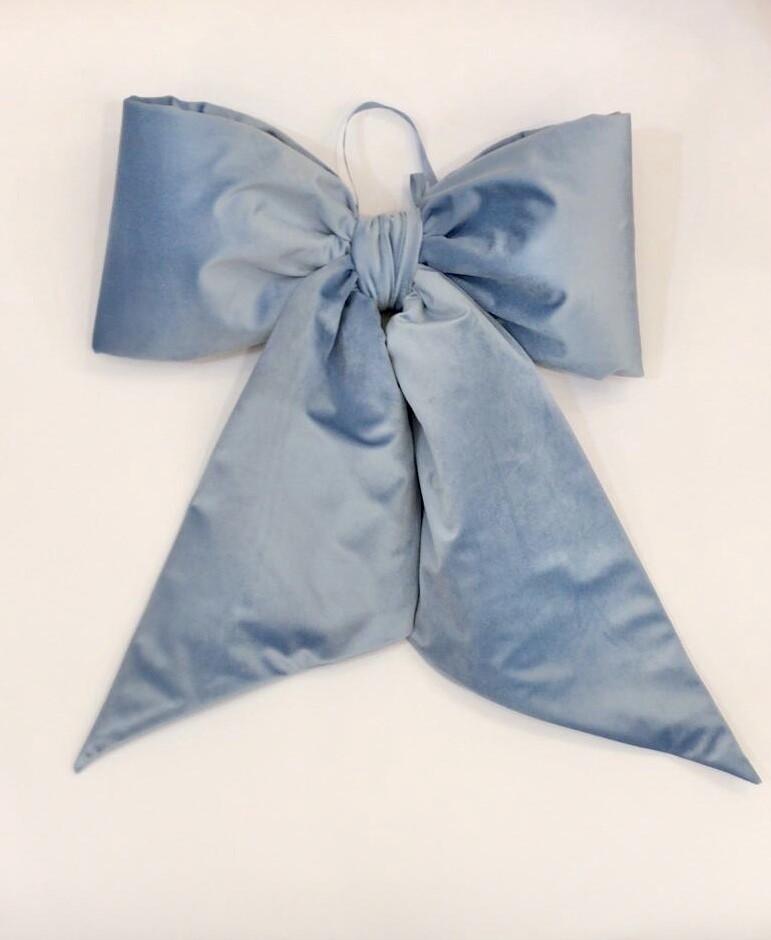 Fiocco Decorativo In Velluto Azzurro