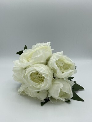Fascio 6 Peonie Bianche