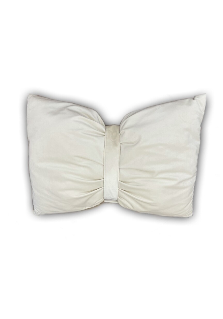 Cuscino Fiocco In Velluto Beige 60 cm