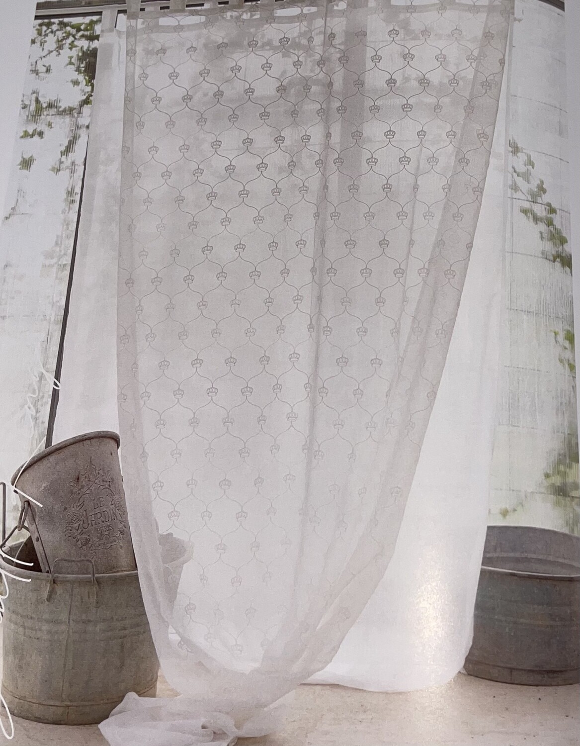 Tenda Ricamo con Passanti Blanc Mariclò 140x290cm
