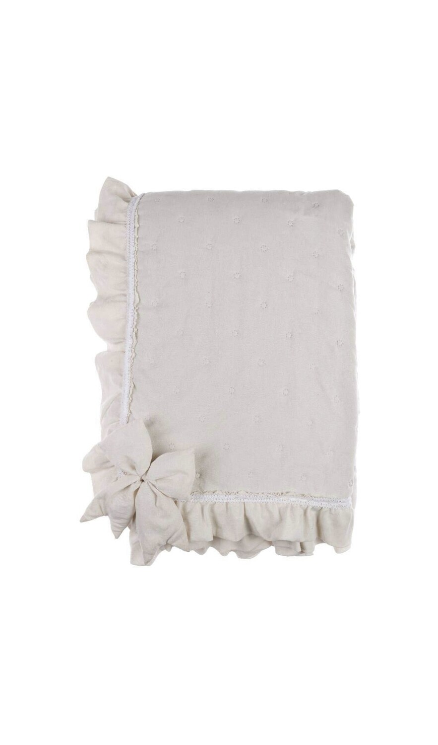 Boutis Matrimoniale Con Fiocchi 260x260 Blanc Mariclò