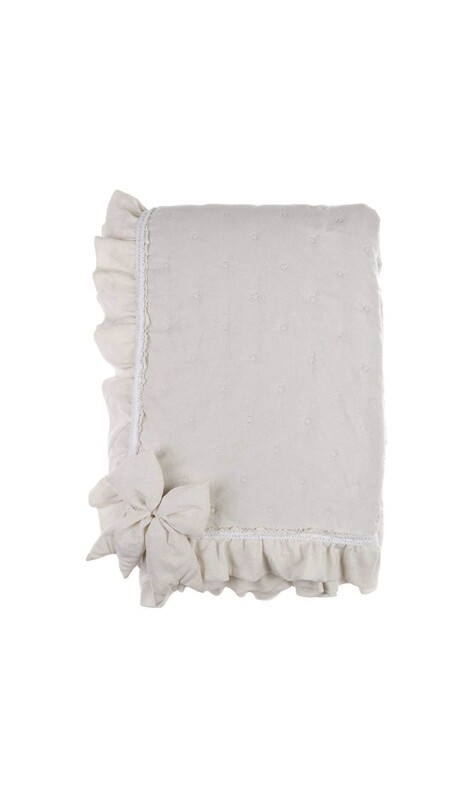 Boutis Matrimoniale Con Fiocchi 260x260 Blanc Mariclò