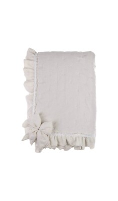 Boutis Matrimoniale Con Fiocchi 260x260 Blanc Mariclò