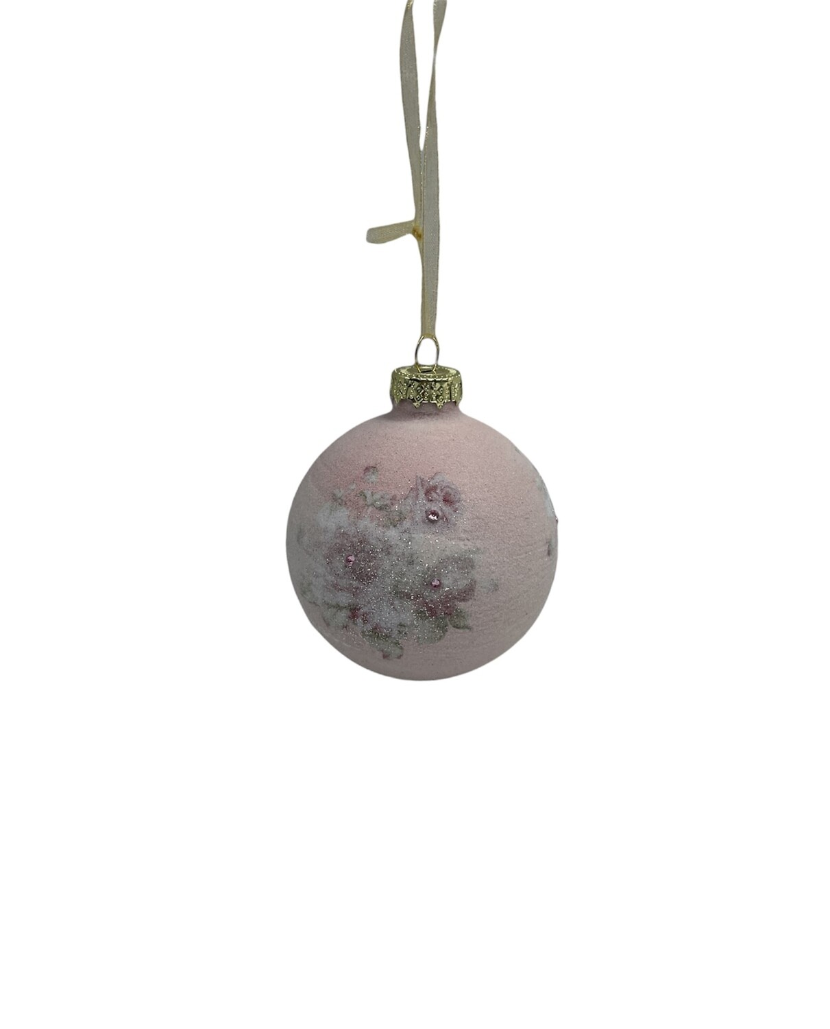 Sfera In Vetro Natale Rosa