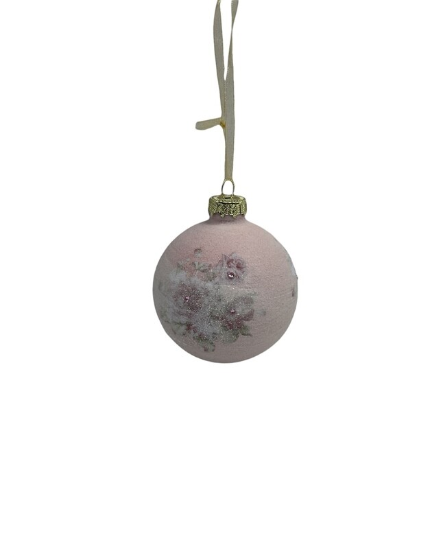 Sfera In Vetro Natale Rosa