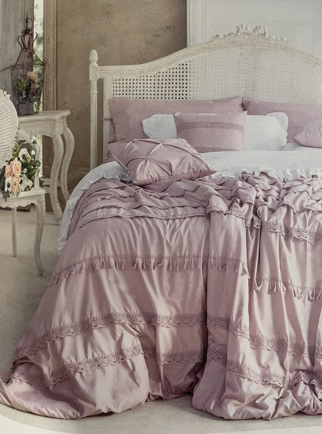 Set Trapunta 260x260 cm + 2 federe + 2 cuscini Blanc Mariclò