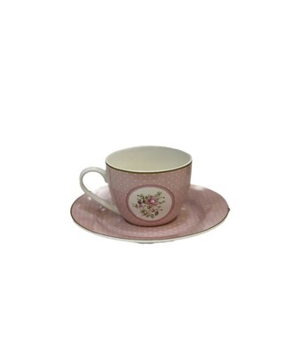 Set da 6 Tazzine Con Piattino Rose L’arte di Nacchi