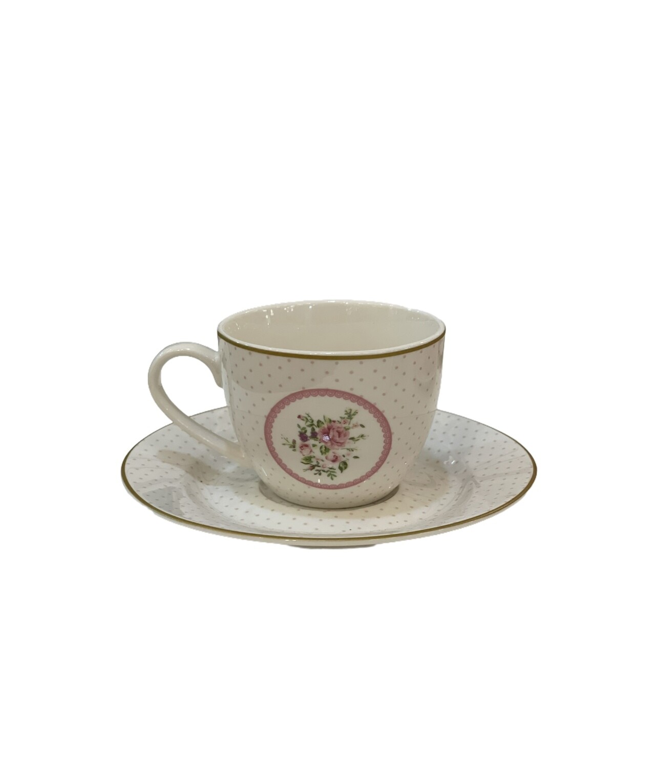 Set da 6 Tazzine Con Piattino Rose L’arte di Nacchi