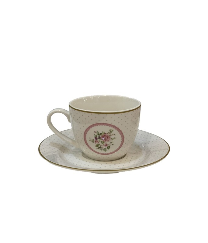 Set da 6 Tazzine Con Piattino Rose L’arte di Nacchi