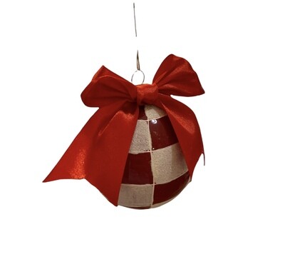Set da 4 Sfere Vetro Natale Con fiocco Set da 4 Sfere Vetro Natale Con fiocco
